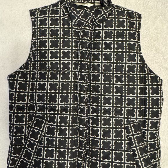 Women’s LIZ CLAIBORNE Black & White Fall/Winter Puffer Vest Size Medium Classic - Picture 1 of 11